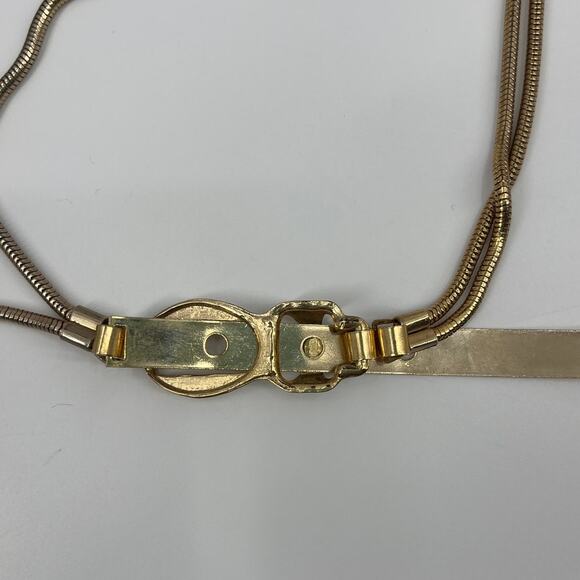 Vintage Snake Link Chain Buckle Closure Women Belt Sz S Disco Gold 1980s 90s - Picture 10 of 10